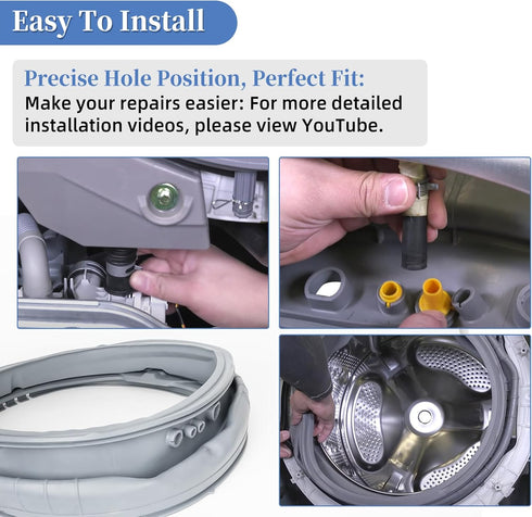 MDS47123608 Washer Door Boot Gasket Compatible with LG Kenmore WM4070HVA/HWA WM4270HWA WM8100HVA WM8500HVA