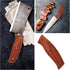 Zerodeko Kitchen Knife Replacement Handle, Wooden Knife Repair Handle with Nuts for Home (Dark Red)