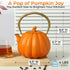 40oz Orange Pumpkin Cast Iron Teapot with Infuser - Japanese Iron Tea Kettle with Enamel Interior, Cute Halloween