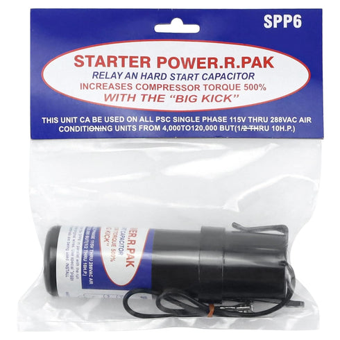 SPP6 Hard Start Kit for Air Conditioner, AC Hard Start Capacitor, Increases Starting Torque 500% for 4,000 to 120,000