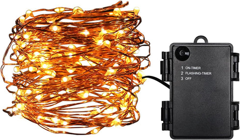 Kangheshun Lights,1 Pack Decor(5m/16ft Timer Blinking Tiny Led Fairy Mini Battery Powered Copper Wire Starry Small