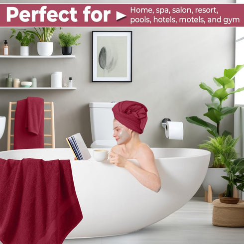 QUBA LINEN Pack 8 Set, 2 2 4 100% of Towels Large Bath Towels, Hand Towels, Wash Cloths, Cotton, Lighter Weight