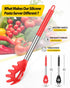 Pack of 2 Silicone Pasta Fork, Kitchen Heat Resistant Noodle Spoon Server, BPA Free Spaghetti Strainer, Best Cooking Tools (BLACK-RED) by BUNDLEPRO