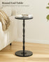 Round Side Table, Drink Table for Small Spaces, Vintage Accent Side Table, Pedestal End Tables for Bedroom, Living