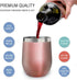 CHILLOUT LIFE 12 oz Stainless Steel Tumbler with Lid & Gift Box, Rose Gold Wine Tumbler Double Wall Insulated