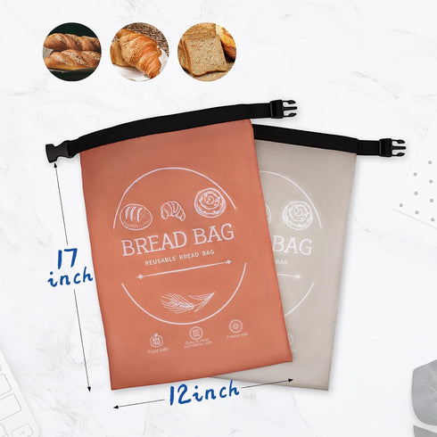 2-Pack, Bread Bags for Homemade, Beeswax Reusable Bread Bag for Sourdough XL-Reusable Waxed Food Storage Bag to Keep