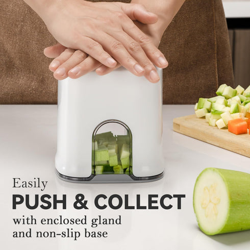 3 KEOUKE Multifunctional Vegetable Chopper White - Interchangeable Blades Potato French Fry Cutter with Container
