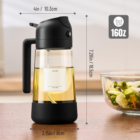 2 1 470ML/ 16OZ Baking(1PC PARACITY Oil Dipenser Bottle with Silicone Bottom, in Olive Oil Sprayer and Dispenser, Oil