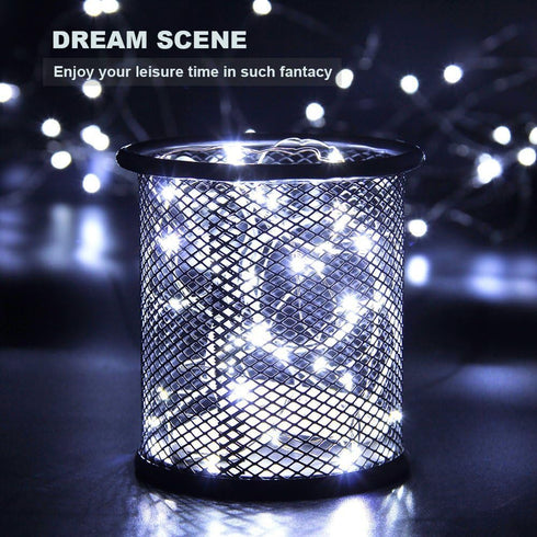 YKB 12 PCS White LED Fairy String Lights, Battery Powered, 20 Micro LEDs on 3.3ft Silvery Copper Wire