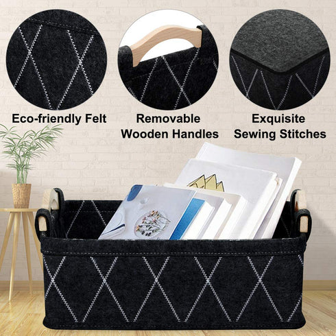 Small Collapsible Baskets, Fabric Storage Bin Organizer for Shelves, Dark Gray for Underwear, Socks, Baby Products