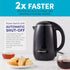 Elite Gourmet EKT1821 1.8L Double Wall Insulated Kettle, 1500W with Stainless Steel Interior, Auto Shut-Off, Black