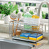 2 Countertop, SWTYMIKI Kitchen Sink Caddy Organizer, Tier Sponge Holder for Kitchen Sink with Instant Drying Stone