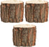 Yardwe Wooden Flower Pot - 3PCS Bark Vase Rustic Country Style Flower Planter, 10x10x10cm