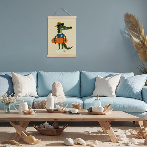 12x16 Inch YTRGI Crocodile Skateboard Nursery Wall Art Decor, Kids Room Decor, Trendy Alligator Animal Poster Hanger