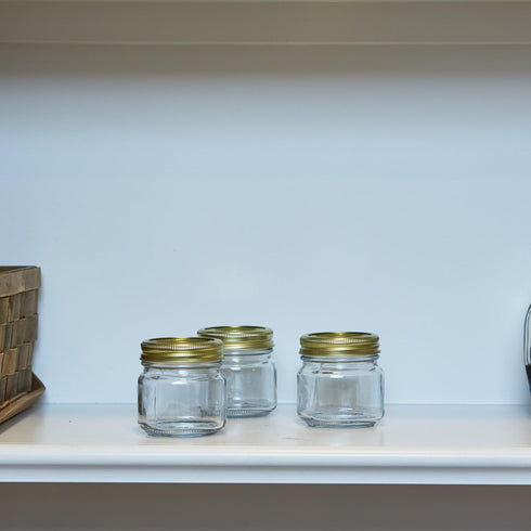 Anchor Hocking AHG17 1/2 Pint Home Canning Jars with Metal Lids and Rings - Clear (Pack of 12)