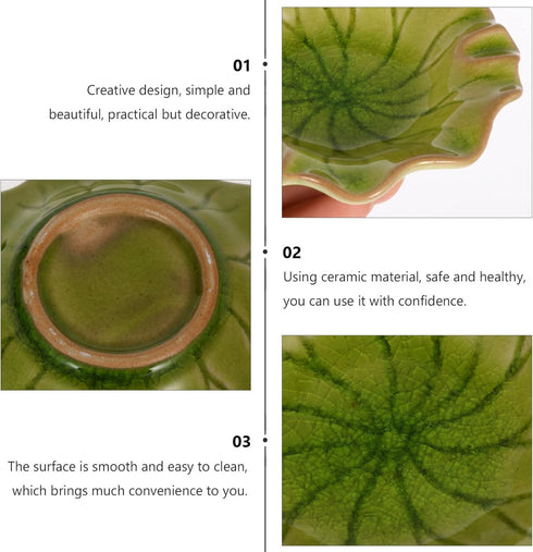 Ceramic Dish for Electric Oil Burner, Essential Oil Plate Holder, Home Decoration, Green