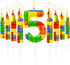 MTLEE 9 Pcs Building Block Candles Number 1-9 Building Block Candle Numeral Birthday