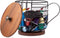 Coffee Pod Holder with Lid - Large Capacity K Cup Coffee Filter Holder with Rustic Wooden Base, Black Wire Storage