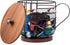 Coffee Pod Holder with Lid - Large Capacity K Cup Coffee Filter Holder with Rustic Wooden Base, Black Wire Storage