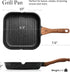ESLITE LIFE 9.5 Inch Nonstick Grill Pan for Indoor Cooking, Versatile Induction Square Skillet