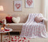 Valentine Soft Throw Blanket: Confetti Heart Fun, Pink Black White, Accent for Couch Sofa Chair Bed or Dorm (Confetti