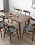 Boho Blue Brown Seat Covers for Dining Room Chairs, Stretch Cushion Protector for Kitchen Set of 2