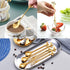 Gold Mini 13-Piece Swan Spoon Holder Set with Spoons and Forks for Coffee, Tea, and Dessert Table