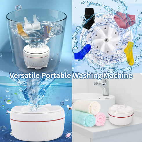 Mini Washing Machine - Portable Washer for College Rooms, Travel, Home, Apartment - Small Turbine Washer with USB