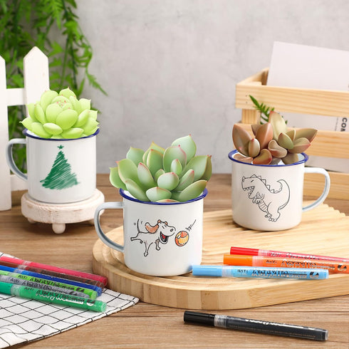 32 Hoolerry Pieces Painted Mug Decorating Kit DIY Coffee Mug Painting Kit Graduation Personalized Cup You Can Decorate