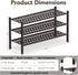 3 Closet,Hallway,Entryway,Small 34.2"x11"x20" Haddockway Long Tier Bamboo Shoe Rack Storage Organizer,Multifunctional