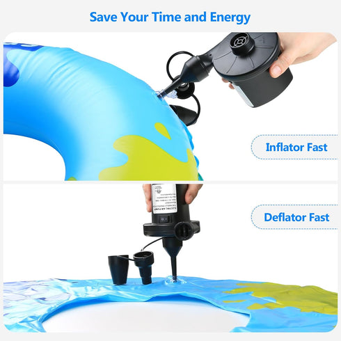 3 Nozzles Swimming 110V 130W PULIDIKI Electric Air Pump for Inflatables Air Mattress Pump with Inflator Deflator Quick