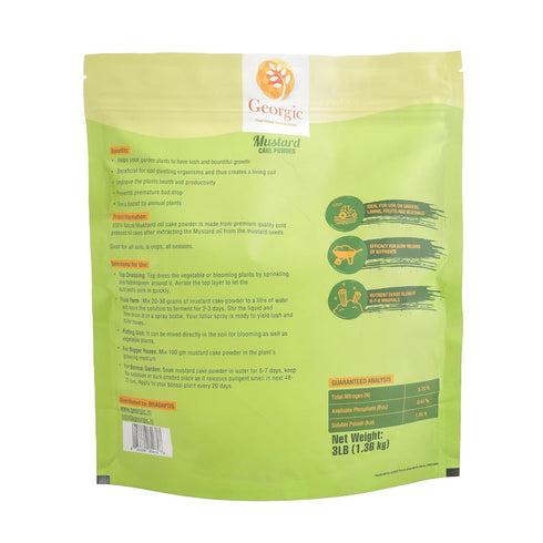 (3 lb) Mustard Oil Cake Powder All-Purpose Natural Fertilizer for Flowers, Vegetables, Herbs, Fruit Trees & Plants
