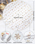 COOLWUFAN 48 Inches Christmas Tree Skirt for Holiday Party Decoration, White Plush Gold Sequin Snowflake