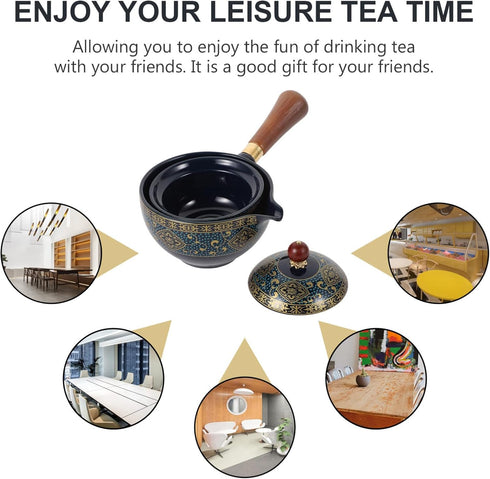 Set 360 Chinese Ceramic Teapot Classical Porcelain Chinese Gongfu Tea Rotation Ceramic Teapot with Tea Strainer