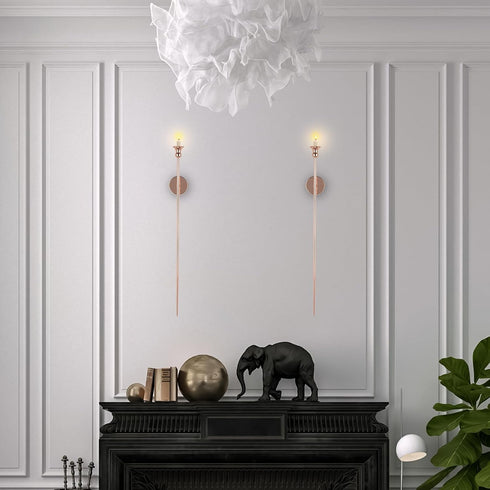 Set 2 33 Inch) lobolighting Candle Sconces of Long Wall Candle Holder Gold Candle Sconce Modern Wall Sconces Candle