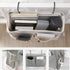 Bedside Caddy, Hanging Storage Organizer for College Dorm, Bunk, Hospital Beds, Holds Magazines, Books, Phones (Grey,
