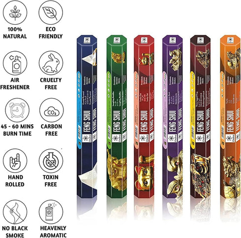 Fengshui Premium Natural Incense Sticks, 20 Sticks Per Box for Home or Workplace, Alluring Aroma Sticks