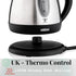 Moss & Stone 1.2L Stainless Steel Electric Kettle, Cordless 1500w Fast Boiling Pot with Auto Shut-Off