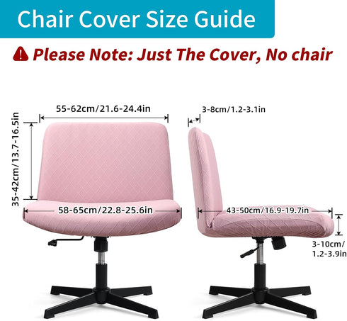 Armless YISUN Waterproof Criss Cross Chair Cover, Stretch Jacquard Chairs Slipcover Washable Removable Office Desk