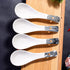 Japanese Soup Spoon Set of 4 - Small Black Style Soup Spoons for Ramen, Wonton, Oat Salad