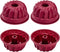 Nalchois 4 Inch Silicone Mini Bundt Cake Pan Set of 4, Nonstick BPA Free Molds for Baking, Oven Safe Fluted Tube
