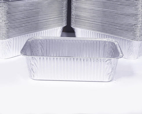 Disposable Loaf Pans with Lids, 50 Pack 2lb Aluminum Foil Bread Pans, Perfect for Baking and Takeout