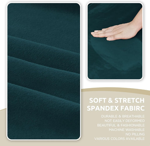 NICEEC Dark Teal Spandex Mid Century Chair Covers Stretch Accent Chair Slipcovers with Arms Super Soft Modern Arm Chair
