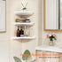 9inch Gieanoo White Corner Wall Shelf Solid Oak Wood Floating Corner Shelf with Wire Hole Corner Wall Storage Display