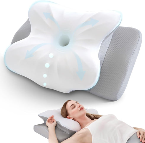 BDEUS Cervical Pillow for Side Sleepers, Neck Pillow for Sleeping, Memory Foam