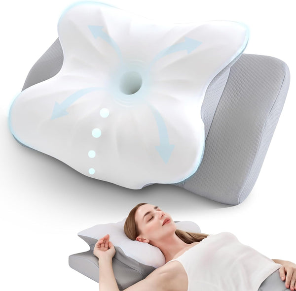 BDEUS Cervical Pillow for Side Sleepers, Neck Pillow for Sleeping, Memory Foam