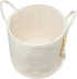 Mkono Small Decorative Cotton Rope Storage Basket with Bead Tassel, 11" White Organizer Bin with Handles