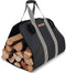 Heavy Duty Indoor Firewood Log Carrier Tote, Oxford Canvas Fabric, Foldable with Padded Handles, Large Capacity