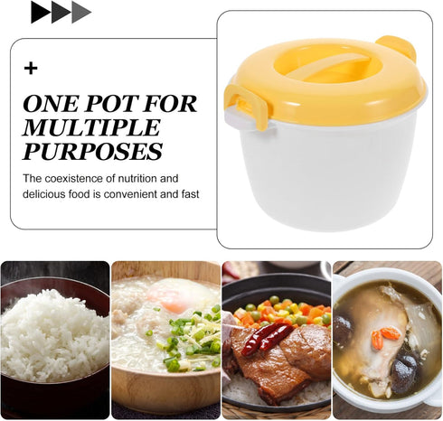DOITOOL Microwave Rice Cooker, Mini Rice Cooker for Microwave Oven, Steamer for Vegetables, Pasta, Chicken