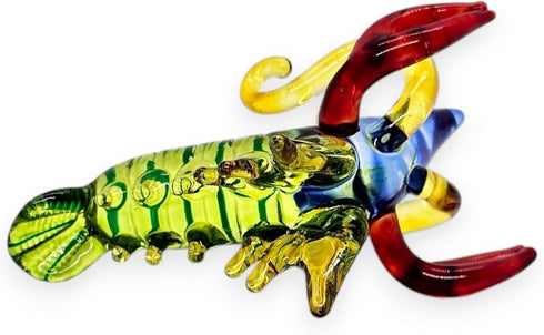 2" ChangThai Design Tiny Green Red Blue Shrimp Prawn Lobster - Miniature Hand Blown Glass Sea Animal Fish Marine